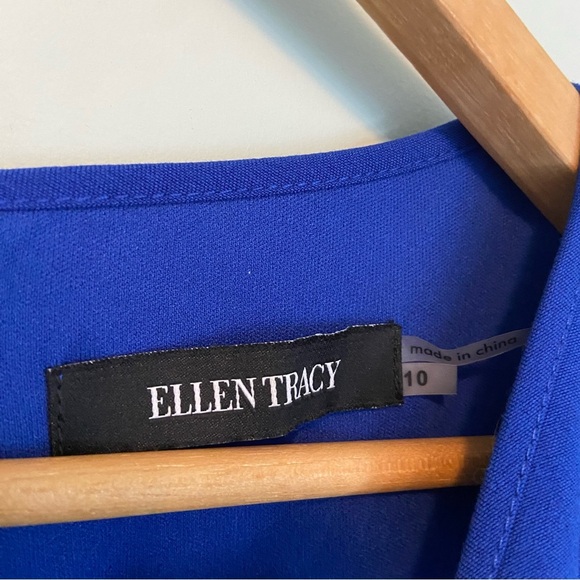 Ellen Tracy Blue A-line Mini Dress with Raglan Sleeves - Picture 3 of 7